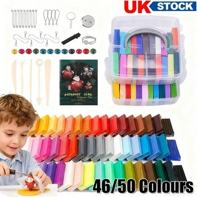 Craft Clay Polymer Oven Bake Set Modeling Mixed Colour for Kids Sculpting 46/50x