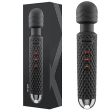 Ultimate Relaxation Massager - Ergonomic Design, 20 Patterns, Black Silicone