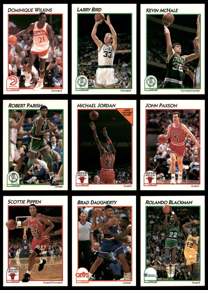 1991-92 Hoops McDonald's Basketball Complete Set (62) Jordan/Bird