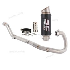 DRZ400SM 2000-2024 per Suzuki DRZ400S/E Tubo testata impianto di scarico marmitta nero