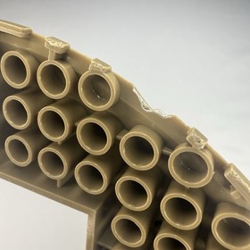 LEGO Brick Round Corner 10 x 10 w. Slope 33 Edge Axle Hole (x2) Dark Tan 58846