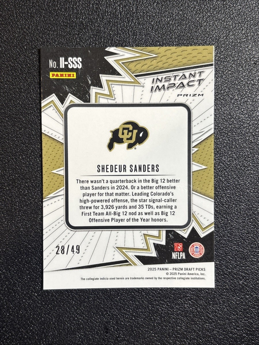 2025 Prizm Draft Picks Shedeur Sanders Instant Impact Gold Flash
