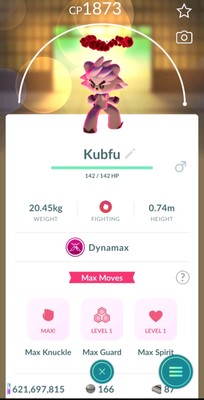 level 50 + 3 moves Pokémon Go - Dynamax Kubfu or Urshifu + trade