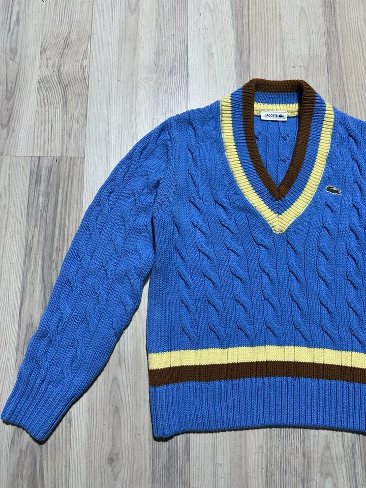 CÁRDIGAN TEJIDO LACOSTE Mujer Cuello en V Suéter Tejido con Cable Talla 36(S) Estilo #AF9186-00 Foto 3 de 4