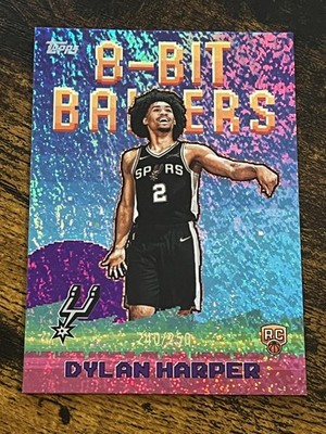 2025-26 Topps #8B-32 Dylan Harper 8-Bit Ballers Purple Holo Foil #/250