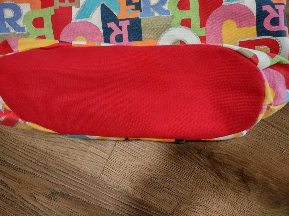 复古 Joe 拳击手帆布海滩棉包托特包五颜六色的按扣非常干净红色 — 第 2/4 张图片