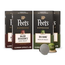 Peet's Coffee, Dark and Medium Roast Signature Blend Espresso Capsules, Compa...