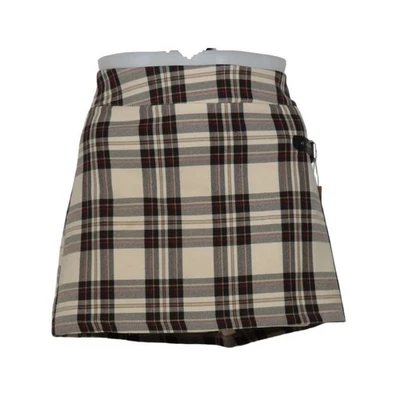 Madonna, Rock, Größe: L, Beige/Schwarz/Rot, Polyester/Viskose, Karo, Damen #fEG - Bild 1 von 4