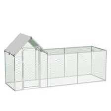 10x3.3ft Large Metal Chicken Coop Outdoor Walk-in Poultry Cage Kennel Duck House