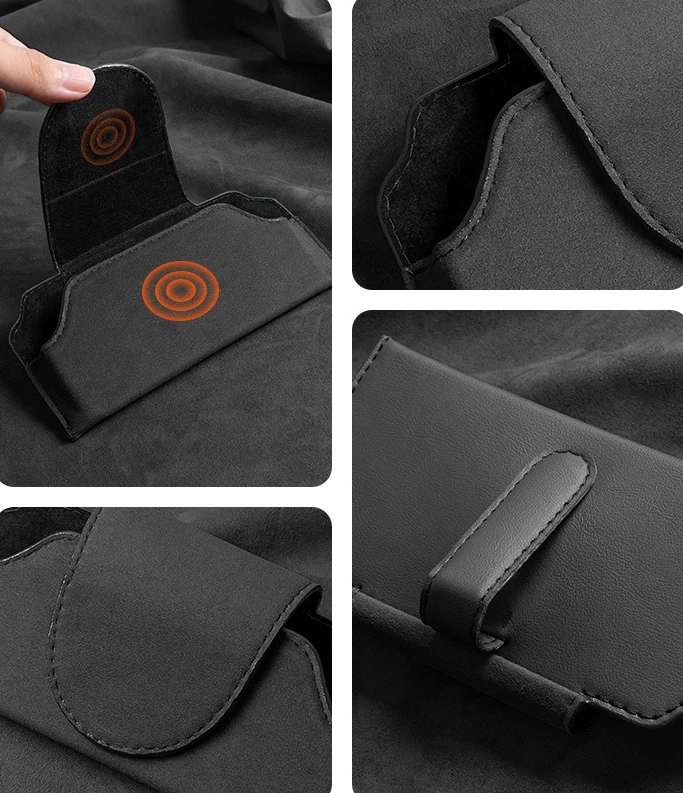 Gamuza Cuero Coche Parasol Gafas de sol Caja Portatarjetas Clip Para Mercedes Benz Foto 2 de 4