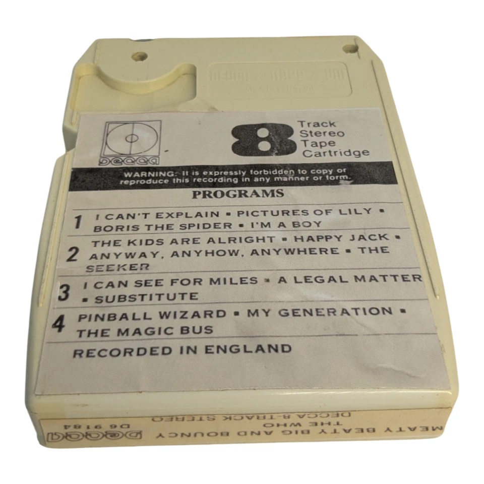 Probado & Nuevo Almohadillas! The Who Meaty Big & Bouncy 1971B + 8-track - Imagen 3 de 4