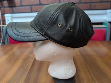 Scala Classics Black Leather Baseball Cap Ball Hat Handmade One Size Fits Most