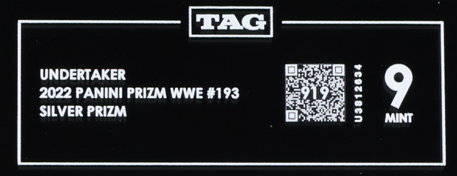 2022 Panini Prizm WWE Silver Prizm #193 Undertaker TAG 9 (919) view 3