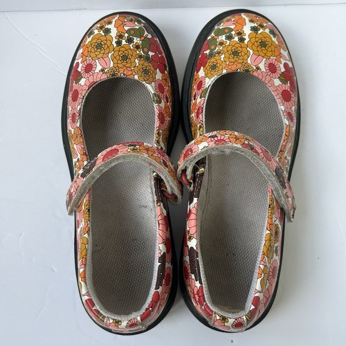 Zapatos Dr. Martens Mary Jane Floral Cuero Hebilla EE. UU. Talla 3 AW004 - Imagen 3 de 13