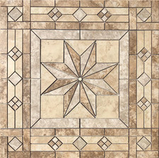 36" X 36" Tile Medallion Mosaic Inlay - Daltile Salerno  Heathland tile series