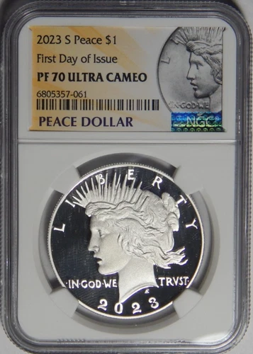 2023-S NGC MS 70 ULTRA CAMEO FIRST DAY OF ISSUE PEACE DOLLAR - WG7