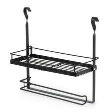 LIVIVO Hanging Kitchen Shelf & Paper Towel Holder Black Modular Storage Rack
