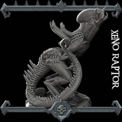 XENO RAPTER Monster Resin 3D gedruckt Fantasy Miniatur D&D Tabletop RPG