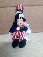 Disney Store Uncle Sam GOOFY America USA Plush Toy Bean Bag Beanie