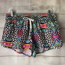 OP Multi-Colored Geometric Shorts Drawstring Elastic Waist Beach Size L 11-13