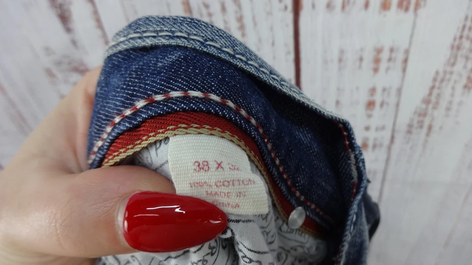 Red Camel Vintage Bootcut Jeans Mens 38x32 Blue Belted 100% Cotton since 1931 - Image 4 of 4