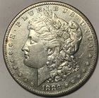1883-S MORGAN SILVER DOLLAR, CH AU  CLEANED NO OTHER PROBLEMS