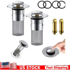 2-Pack Sink Stopper Hair Catcher Bathroom Pop Up Sink Drain Strainer Filter Plug