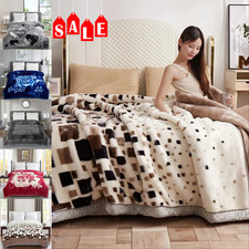 2PLY 6KG Blankets Heavy Weight Reversible Thick Throws King Size Bed Comforters