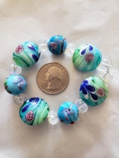 Lampwork / Glass Beads Lot Of 15 PC (A1)
