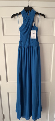 Belle Badgley Mischka sz 2 dress, Maisie Cobalt, formal, prom, halter style