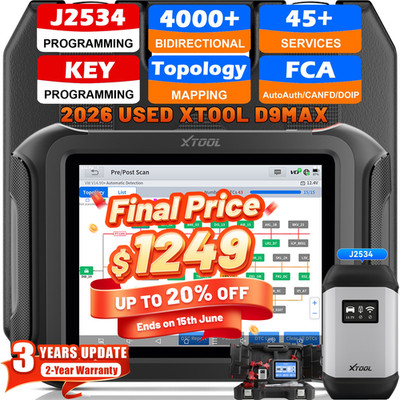 2026 USED XTOOL D9MAX J2534 ECU Programming Diagnostic Tool IMMO KEY Programmer