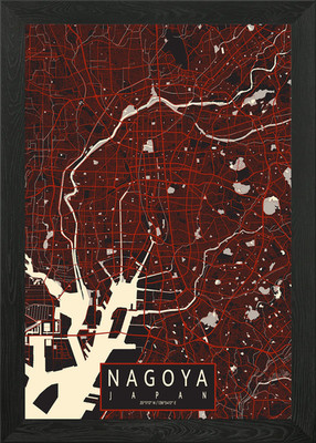 Nagoya Stadtplan Vektor gerahmtes Wandbild Poster Leinwanddruck Bild