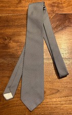 Vintage Cravates Guy Laroche Paris Silk Tie Brown Cream Mini Houndstooth