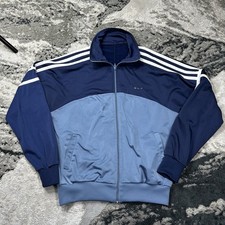Adidas made in Korea mens vintage 80s Blue Track Tracksuit Top Jacket size S