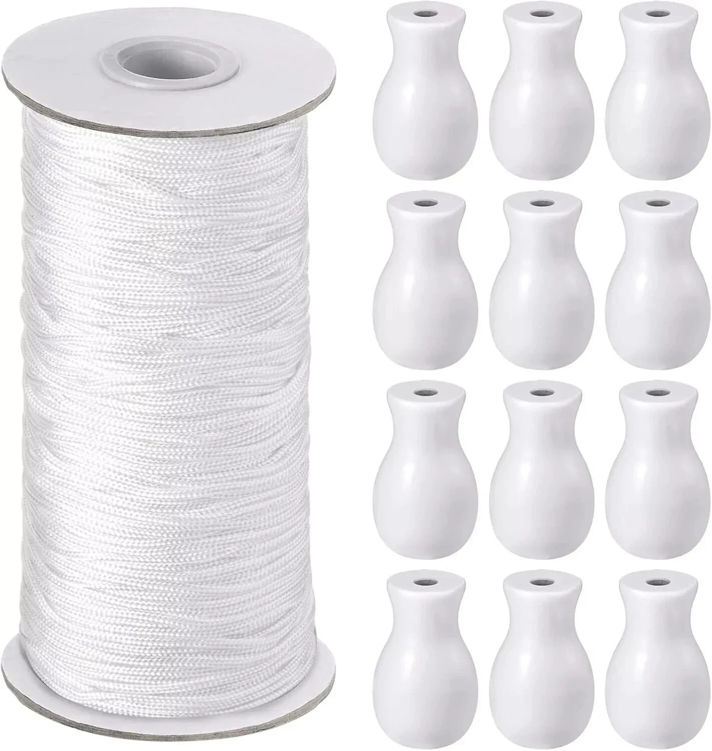 Windyun 109.36 Yards Roman Blind Cord 1.8 mm Braided Lift Shade Cord and 12 P...