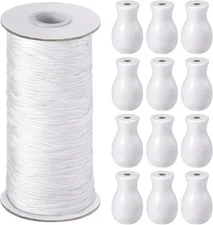 Windyun 109.36 Yards Roman Blind Cord 1.8 mm Braided Lift Shade Cord and 12 P...