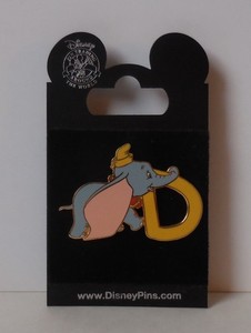 Disney Pin DLR 2001 Alphabet Pin Dumbo D Alphabet Series Pin