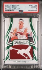 Tyler Herro 2023-24 Panini Flawless Jump Man Patch Emerald #5/5 #PAT-THR PSA 8