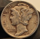 1943 10C Silver Mercury Dime! Nice Details And Condition!
