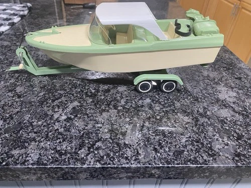 Vintage Tonka Clipper Boat, motor,  And Trailer From Outdoor Living Set # 2140