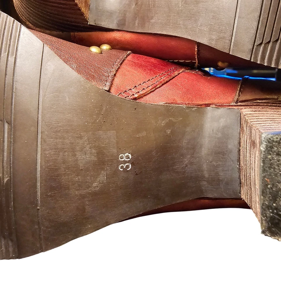 SPRING STEP L ARTISTE Botines de Cuero Tachonado Mujer Talla 38 Vaquero Occidental Foto 3 de 4