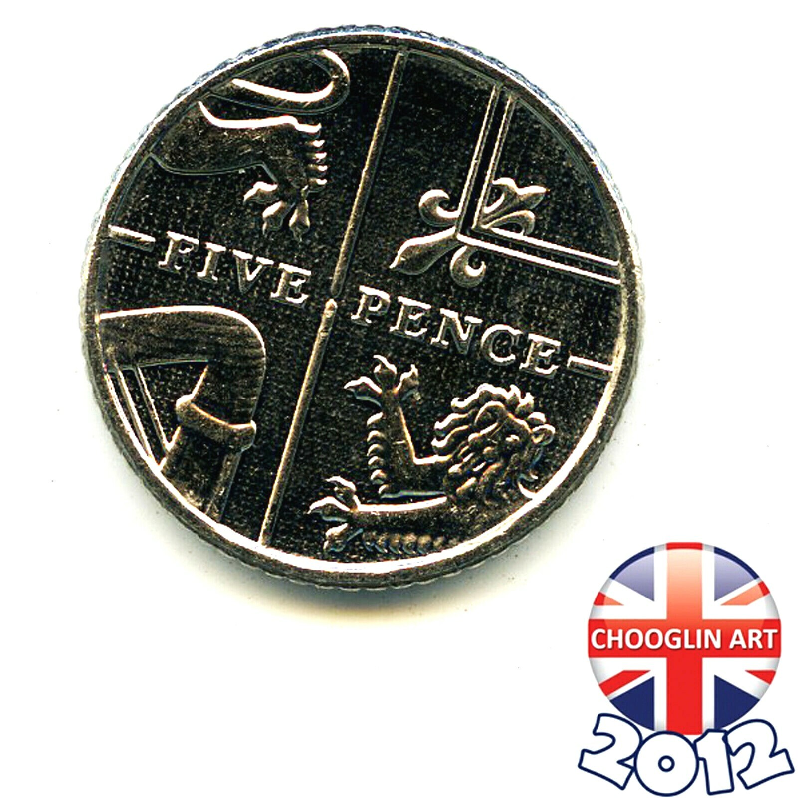 A 2012 British Nickel Plated Steel ELIZABETH II FIVE PENCE 5p Coin EBay