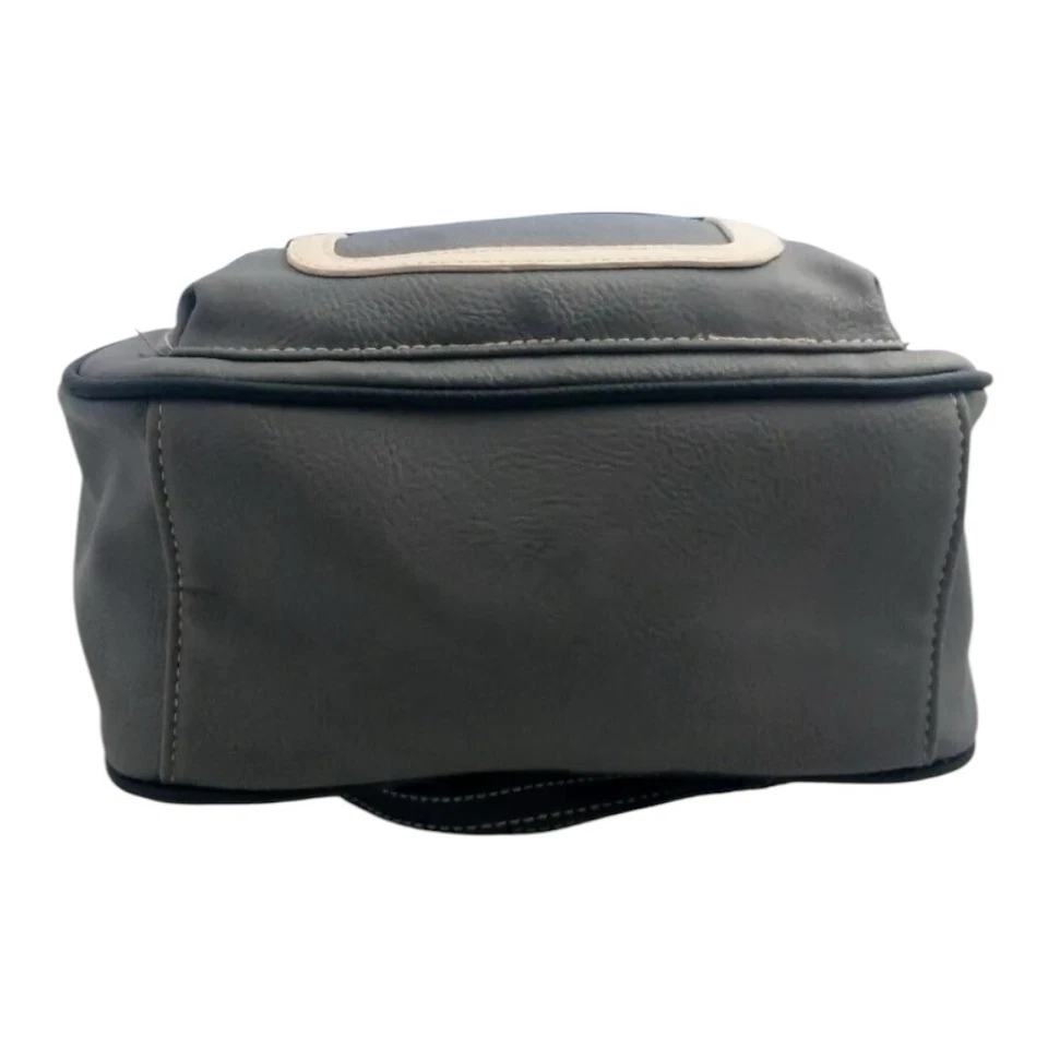 Stone Mountain Vegan Leather USA Gray White Blue Square Backpack EUC - Image 4 of 4