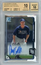 2015 Bowman Chrome Prospects Autographs Casey Gillaspie BGS 10 Pristine Rays