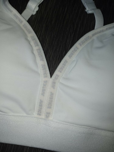 Girls justice logo convertible bra size 28 new white Removable Lining - Picture 2 of 3