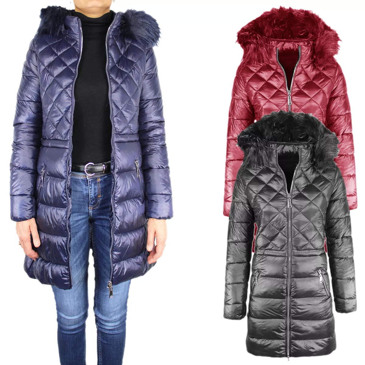 Giubbotto Donna Invernale Giubbino Impermeabile Slim Piumino Thermo Casual VEQUE