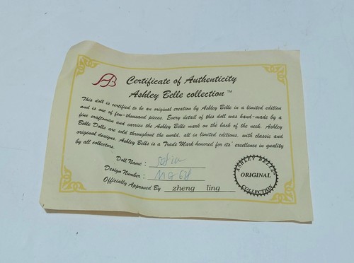 Ashley Belle edición limitada Muñeca de colección ""Sofía"" con gabinete y certificado - Imagen 2 de 9