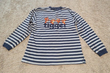 Vtg Disney Store Tigger Embroidered Striped Shirt Sz L Winnie the Pooh Navy Gray