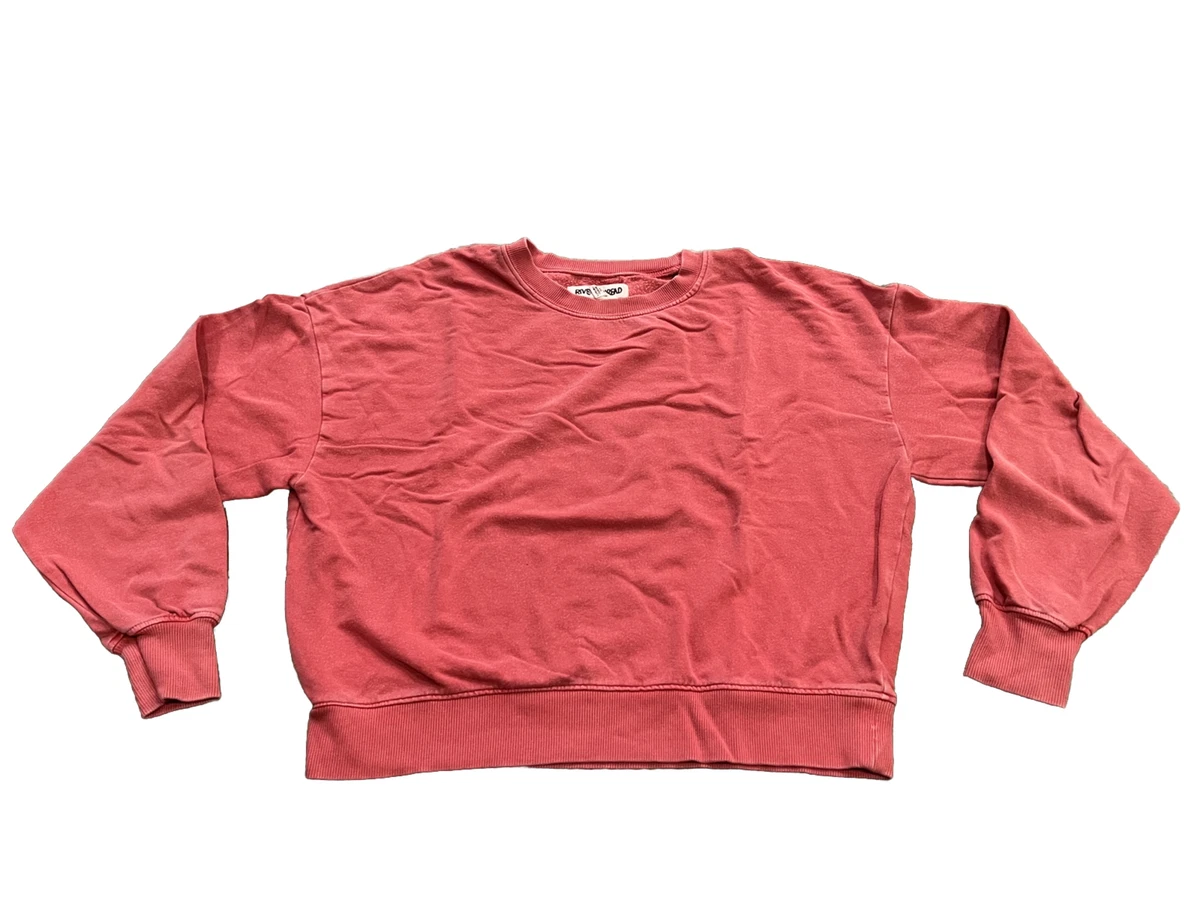 Rivet Thread Womens Red Relaxed Crewneck Sweatshirt Size XS Made In USA