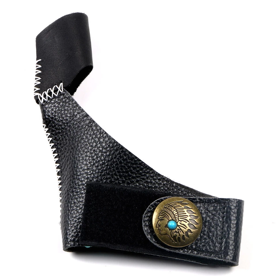 Archery Soft Leather Thumb Ring Finger Guard Protector for Right Hand Shooting - Image 2 of 4